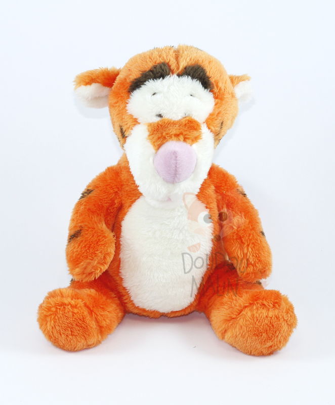  tigrou peluche longs poils orange beige 30 cm 